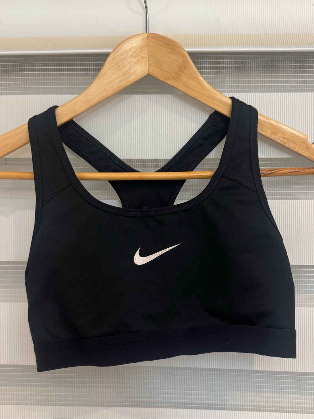 Nike Black Sports Bra with White Swoosh